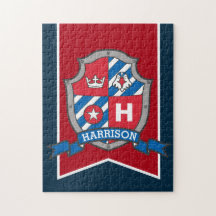 Escudo príncipe caballero águila personalizada azu