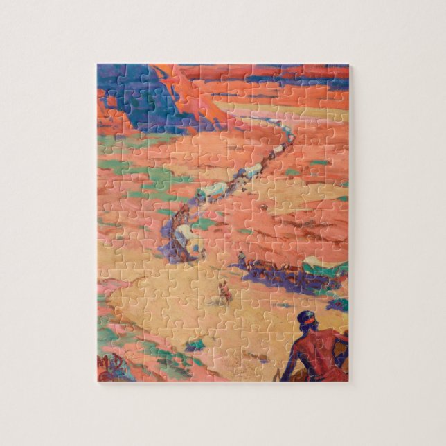 Puzzle Esculpiendo a los intrusos por Maynard Dixon (Vertical)