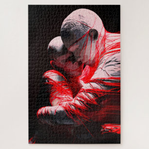 Puzzle Escultura de Abrazo Emocional de Cuerdas Rojas del