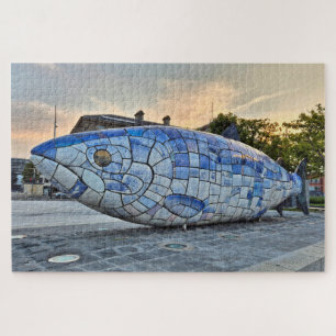 Puzzle Escultura de peces grandes, Belfast, Irlanda del N