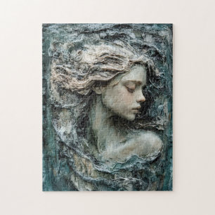 Puzzle Escultura de una patina de perfil de mujer