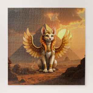 Puzzle Esfinge De Gato Aguila Mística - Arte De Fantasía