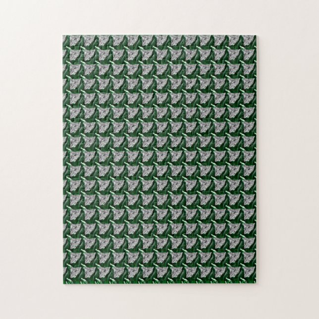 Puzzle Esmeralda Ruby Diamond Gemstone Arte Verde Rojo (Vertical)