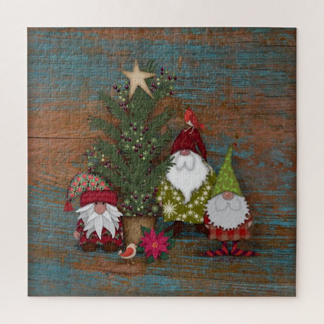 Puzzle Esos Navidades bonitos gnomos y árboles | Vacacion (Vertical)
