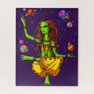 Puzzle Espacio Alien Hippie Yoga Zen Meditación Psicodéli