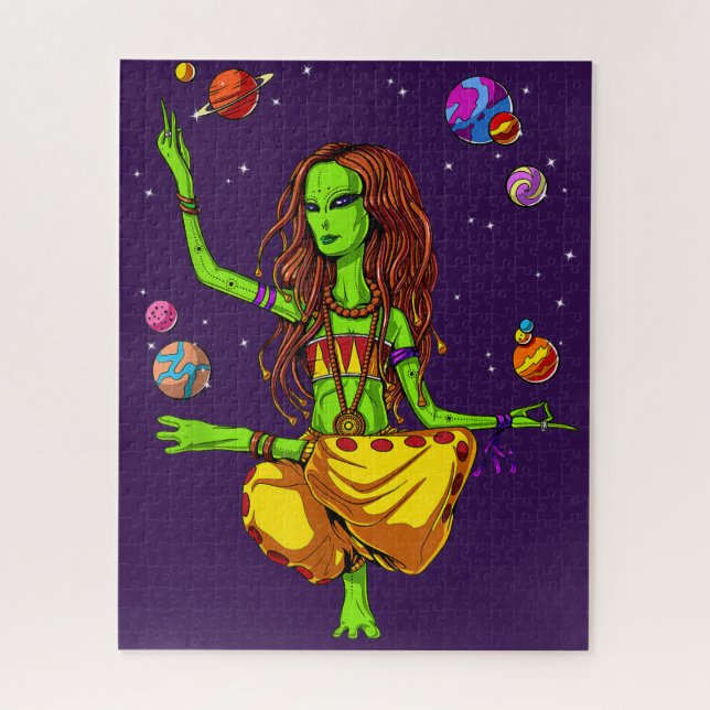Puzzle Espacio Alien Hippie Yoga Zen Meditación Psicodéli (Vertical)