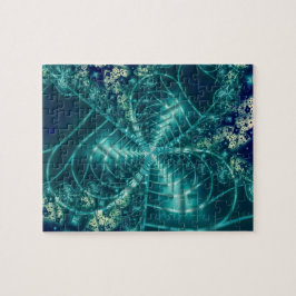 Puzzle Espacio | Arte fractal azul y blanco