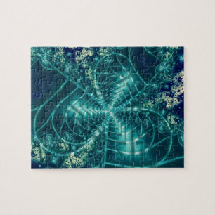 Puzzle Espacio   Arte fractal azul y blanco