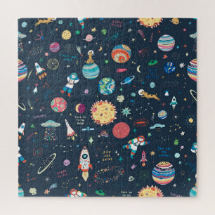 Puzzle Espacio Cosmos: mano dibujada