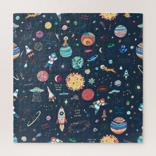 Puzzle Espacio Cosmos: mano dibujada (Vertical)