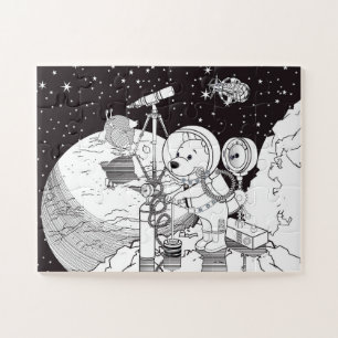 Puzzle Espacio de color con un cachorro astronauta