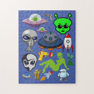 Puzzle Espacio personalizado Aliens Graves Hoja de colecc