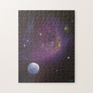 Puzzle Espacio profundo interestelar con planetas Rompeca