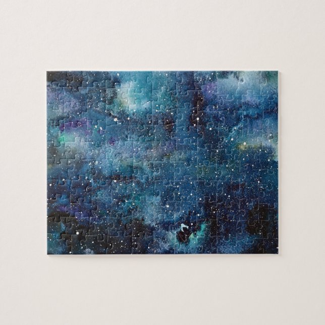 Puzzle Espacio Ultraterrestre Nebulosa Azul Galaxia Water (Horizontal)