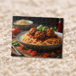 Puzzle Espagueti y albóndigas en la placa<br><div class="desc">Esta es una imagen generada por IA. Quería que sólo fuera un plato de espagueti y albóndigas. Pero terminó teniendo más.</div>