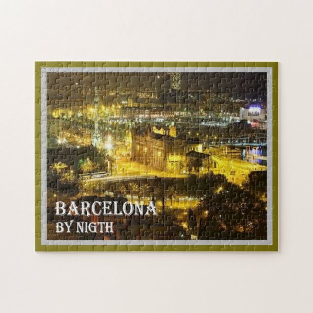 Puzzle España - Barcelona de noche - (Horizontal)