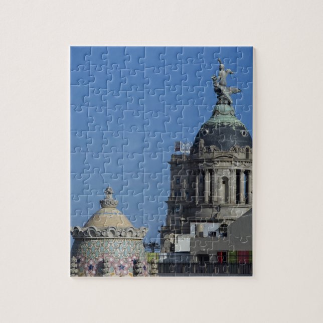 Puzzle España, Cataluña, Barcelona. Tejado de Barcelona 2 (Vertical)
