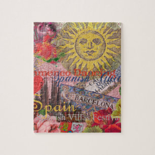 Puzzle España Vintage Sol Viaje Collage Retro Europa