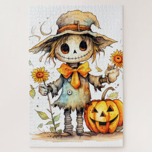Puzzle Espantapájaros Lindo de Otoño