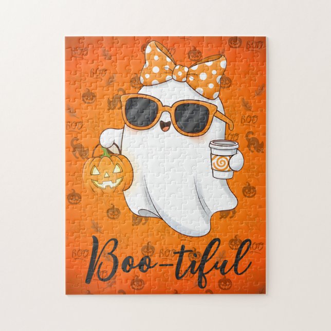 Puzzle Especie de calabaza fantasma de Halloween personal (Vertical)