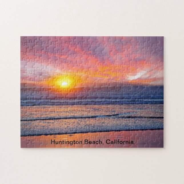 Puzzle Espectacular atardecer en Huntington Beach (Horizontal)