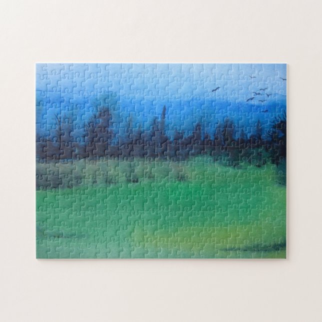 Puzzle Espectacular paisaje boscoso pintura jigsaw (Horizontal)