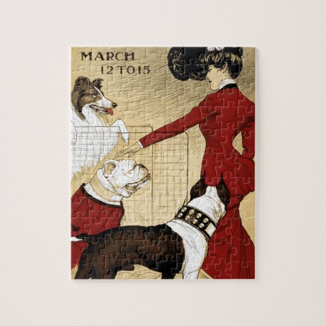 Puzzle Espectáculo de perro de época Ilustracion Art Anti (Vertical)
