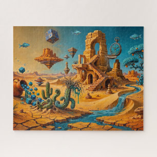 Puzzle Espejismo del desierto Ocra Naranja Azul Turquesa