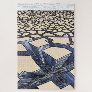 Puzzle Espejismo Urbano: Cañones de Concreto en Tierras Y