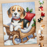 Puzzle Esperando la primavera - Labrador Puppy - Laborato<br><div class="desc">Un precioso y pequeño Cachorro de Labrador Negro esperando la primavera. 

Esperando la primavera - Obra de arte original de Judy Burrows @ Black Dog Art</div>