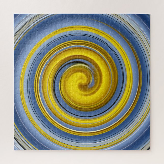Puzzle Espiral amarilla y azul (Vertical)