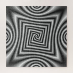 Puzzle Espiral angular en blanco y negro