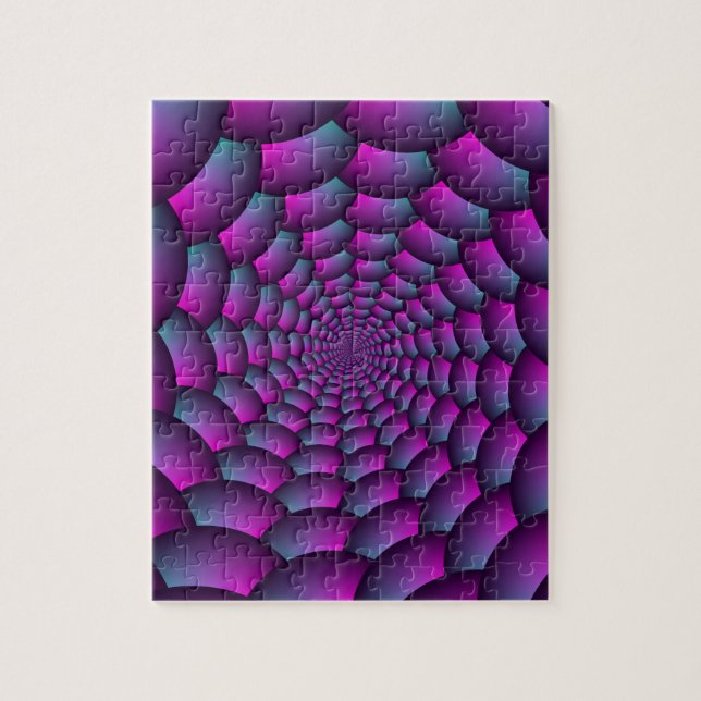 Puzzle Espiral de bolas en azul rosado y morado (Vertical)