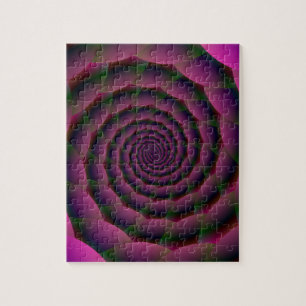 Puzzle Espiral de cuerdas en rojo morado y verde