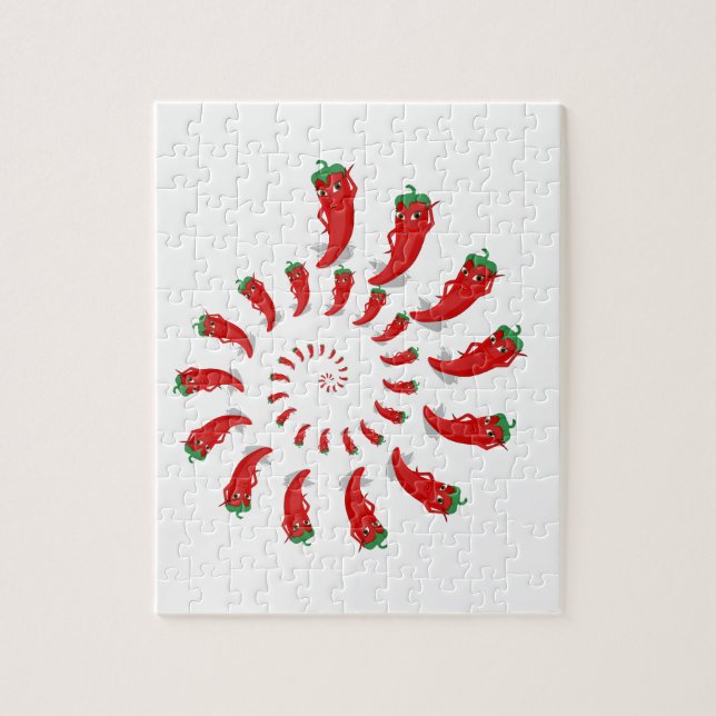Puzzle Espiral de diva de pimienta roja (Vertical)