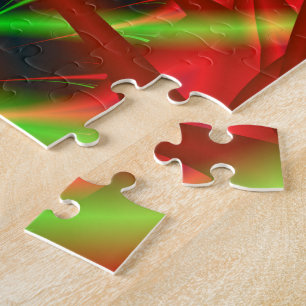 Puzzle Espiral de red neuronal roja y verde
