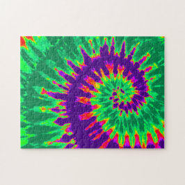 Puzzle Espiral de tinte verde y púrpura