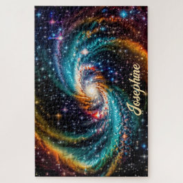 Puzzle Espiral galáctica índigo en nombre del espacio ult