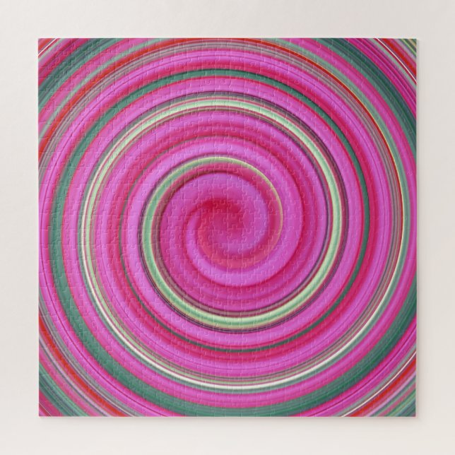 Puzzle Espiral rosa y verde (Vertical)