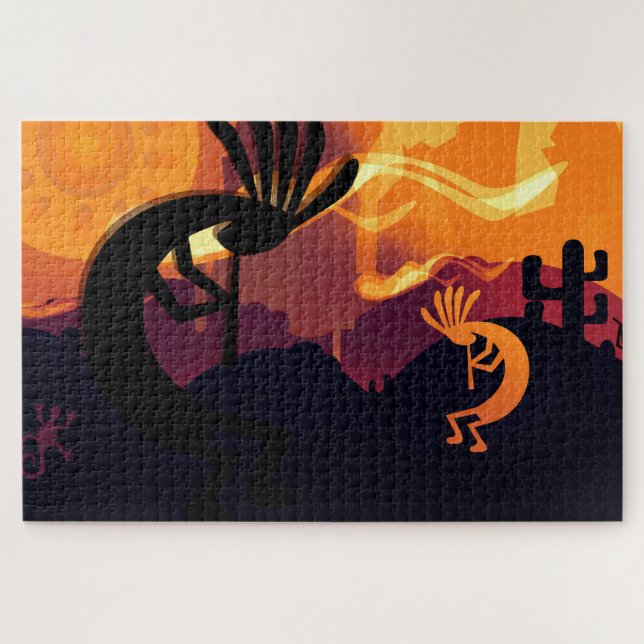 Puzzle Espíritu del desierto de Kokopelli Sunset 4 (Horizontal)