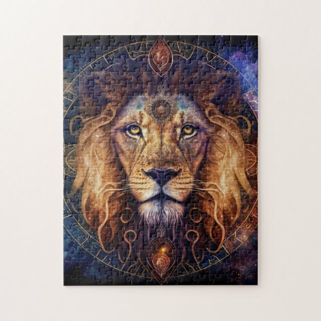 Puzzle Espíritu león Mandala Arte visionario (Vertical)