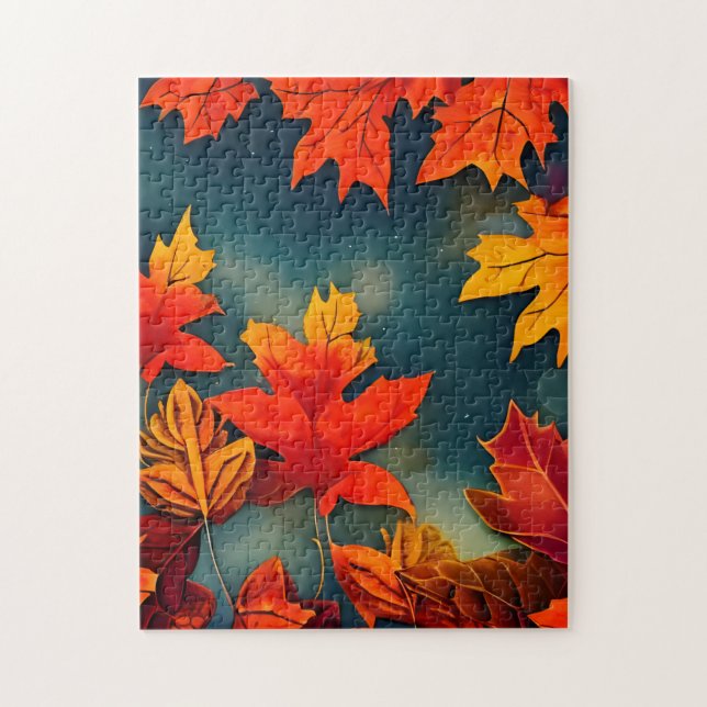 Puzzle Espléndidas hojas de arce rústico otoñal (Vertical)