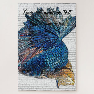 Puzzle Esplendinas Betta Azul, pescados de combate siames