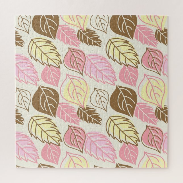 Puzzle Esplendor Otoño: Patrón de hojas sin foco (Vertical)