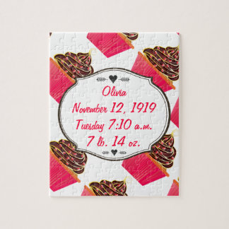 Puzzle Espolvorines de torta rosada personalizada
