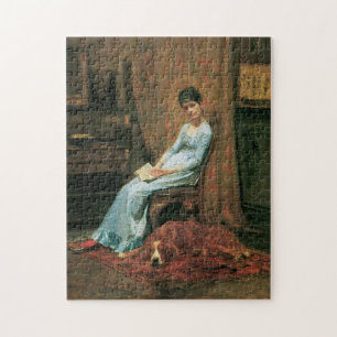Puzzle Esposa del artista y su perro guardián
