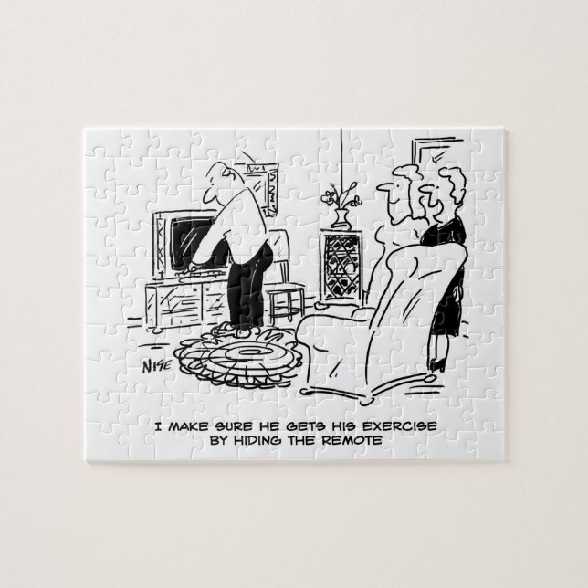 Puzzle Esposa oculta el control remoto de la TV (Horizontal)