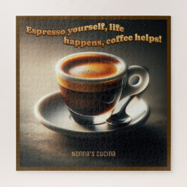 Puzzle 'Espresso, la vida pasa, el café ayuda!'