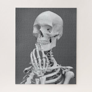 Puzzle Esqueleto Calavera Halloween Blanco y Negro Gris
