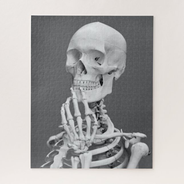 Puzzle Esqueleto Calavera Halloween Blanco y Negro Gris (Vertical)